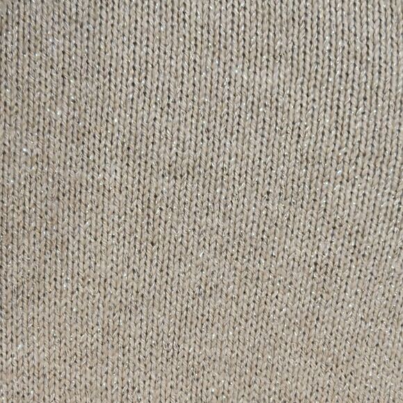 Chico's Brown with Gold Metallic Glitter Turtleneck Sweater Pullover Size 1 M/8 - Picture 3 of 13